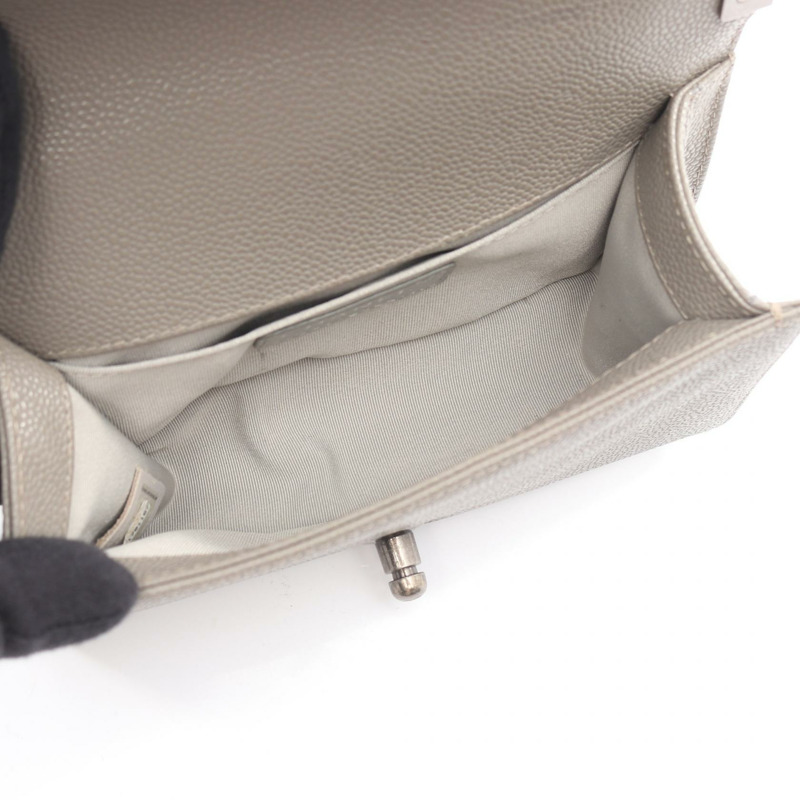 香奈兒 Boy Chanel 小號鏈條單背包 A67085 皮革 米色 二手 女士-2