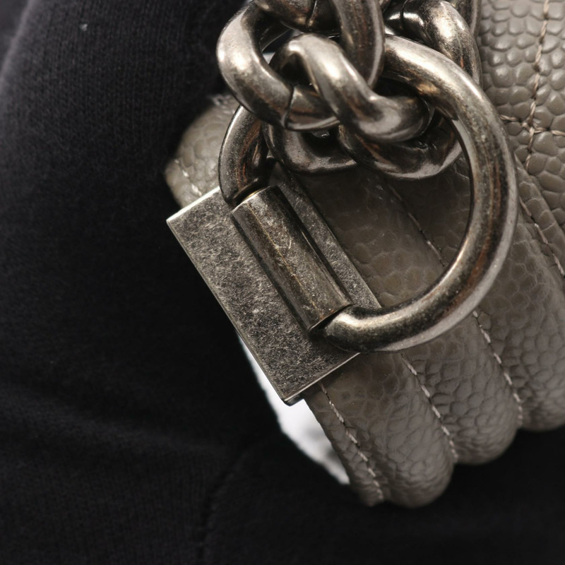 香奈兒 Boy Chanel 小號鏈條單背包 A67085 皮革 米色 二手 女士-8