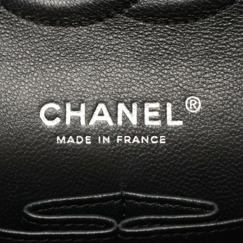 香奈兒 (CHANEL) Matelasse W 翻蓋鏈條單背包 A01112 黑色皮革二手 SHW-3