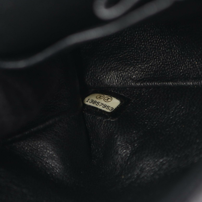 香奈兒 (CHANEL) Matelasse W 翻蓋鏈條單背包 A01112 黑色皮革二手 SHW-4