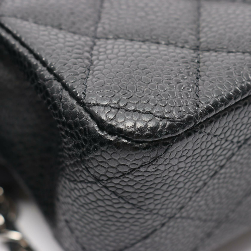 香奈兒 (CHANEL) Matelasse W 翻蓋鏈條單背包 A01112 黑色皮革二手 SHW-7