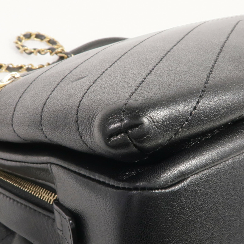 CHANEL 皮革Chain Shoulder金扣鏈帶肩背袋-8