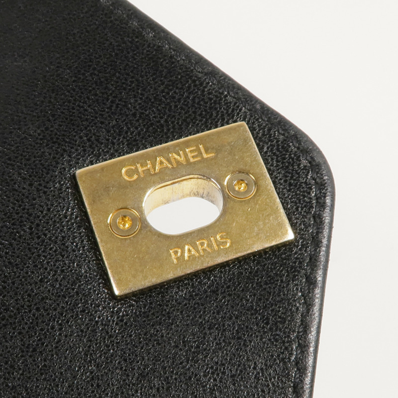 CHANEL 皮革Chain Shoulder金扣鏈帶肩背袋-14