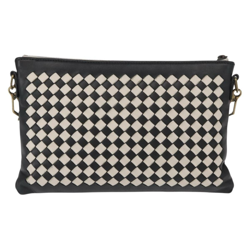 【日本直送】BOTTEGA VENETA INTRECCIATO 鏈條肩背包 皮革 黑色 白色 正品 ka843V-1