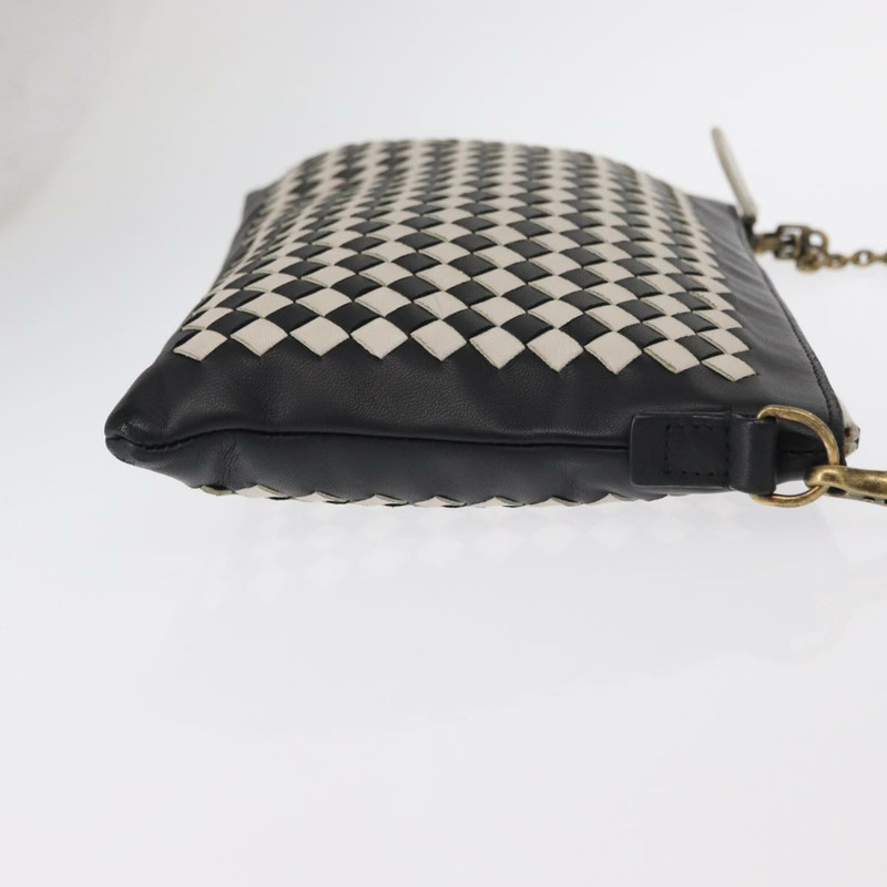 【日本直送】BOTTEGA VENETA INTRECCIATO 鏈條肩背包 皮革 黑色 白色 正品 ka843V-2