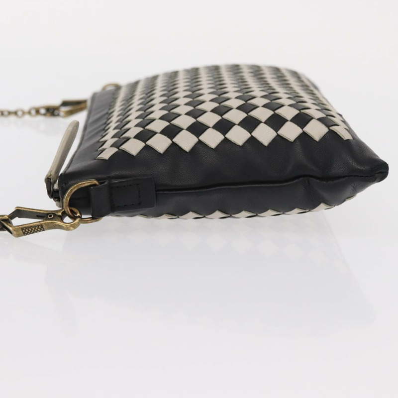 【日本直送】BOTTEGA VENETA INTRECCIATO 鏈條肩背包 皮革 黑色 白色 正品 ka843V-3