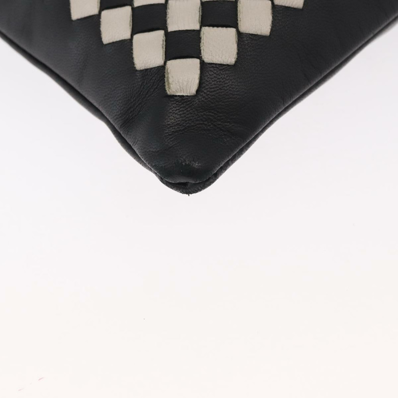 【日本直送】BOTTEGA VENETA INTRECCIATO 鏈條肩背包 皮革 黑色 白色 正品 ka843V-15