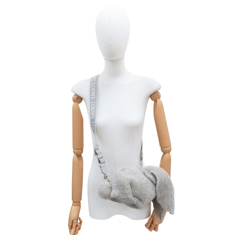 灰色 毛絨 兔子 肩背包【LOEWE 羅威】-6