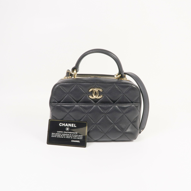 CHANEL 羊皮皮革Trendy CC金扣手挽肩背兩用袋-17