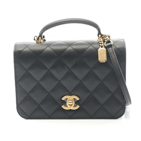 香奈兒 (CHANEL) 絎縫斜背包 AS4286 小牛皮 黑色 二手 金色五金