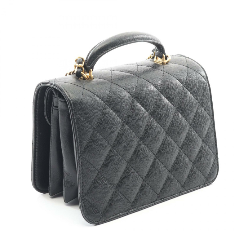 香奈兒 (CHANEL) 絎縫斜背包 AS4286 小牛皮 黑色 二手 金色五金-1