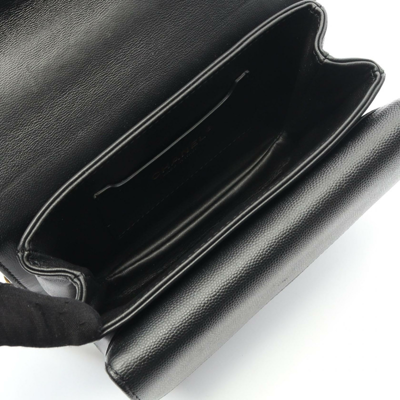 香奈兒 (CHANEL) 絎縫斜背包 AS4286 小牛皮 黑色 二手 金色五金-2