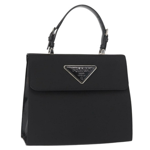PRADA 尼龍手提包 黑色 銀色 正品 157269SAV