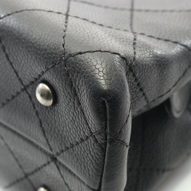 香奈兒 Matelasse 鏈條肩背包，粒面小牛皮，黑色，二手-6