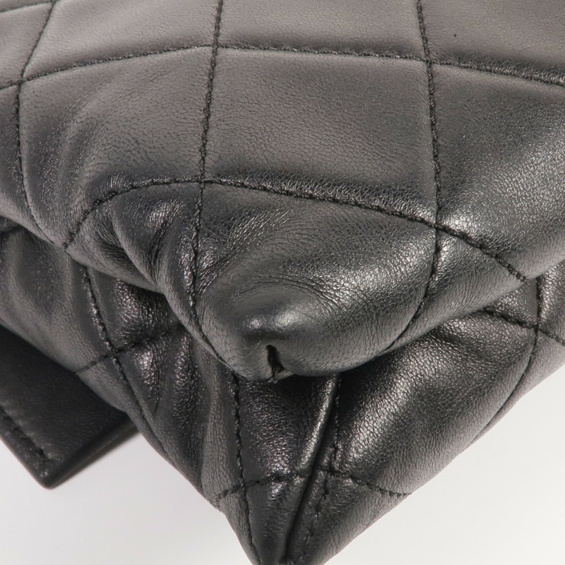 CHANEL 羊皮皮革Chain Shoulder金扣鏈帶肩背袋-8