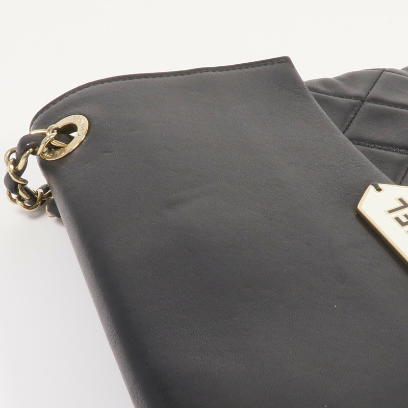 CHANEL 羊皮皮革Chain Shoulder金扣鏈帶肩背袋-16