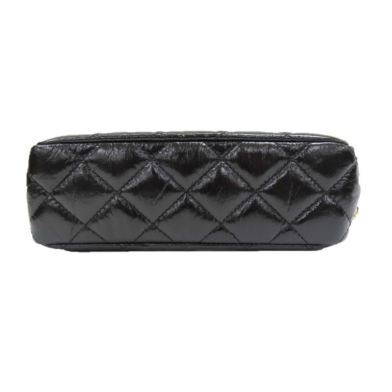 黑色 亮面漆皮 菱格紋 Matelasse Small Hobo Bag 肩背包【CHANEL 香奈兒】 AS3710-3