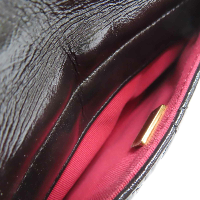 黑色 亮面漆皮 菱格紋 Matelasse Small Hobo Bag 肩背包【CHANEL 香奈兒】 AS3710-7