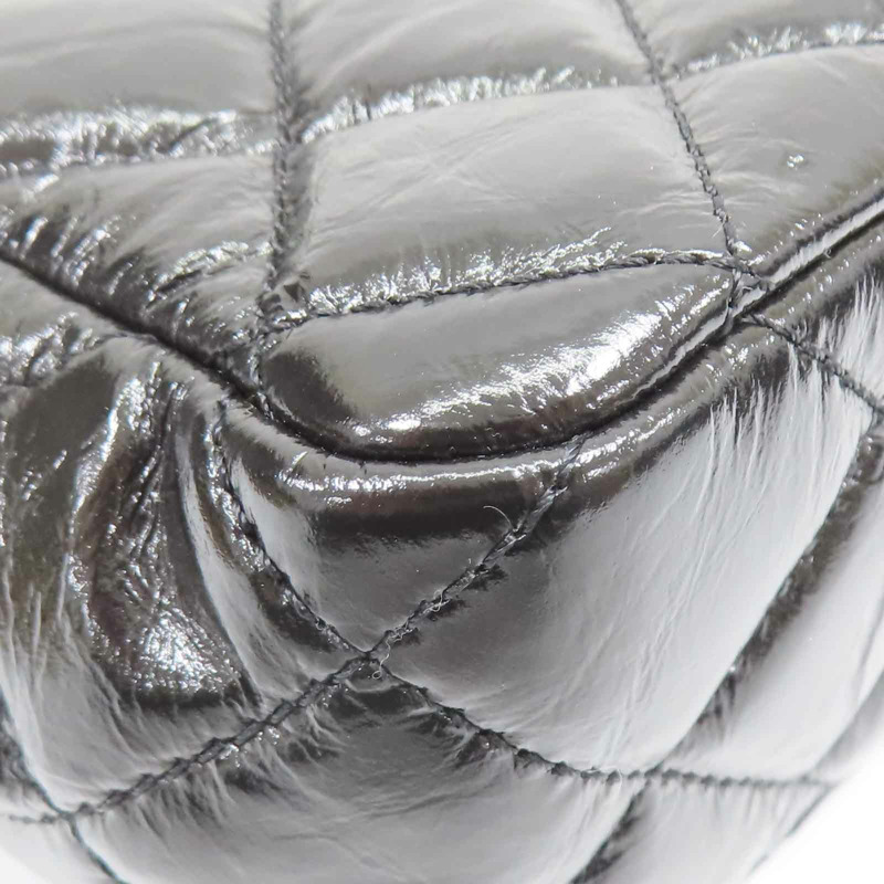 黑色 亮面漆皮 菱格紋 Matelasse Small Hobo Bag 肩背包【CHANEL 香奈兒】 AS3710-13