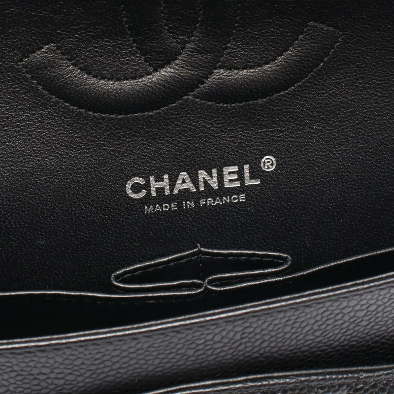 香奈兒 (CHANEL) Matelasse W 翻蓋鏈條肩背包,小牛皮材質,黑色,二手,五金配件-3