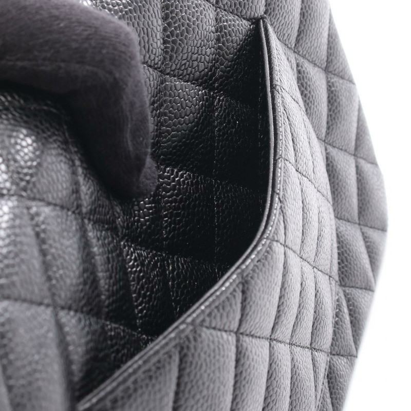 香奈兒 (CHANEL) Matelasse W 翻蓋鏈條肩背包,小牛皮材質,黑色,二手,五金配件-5