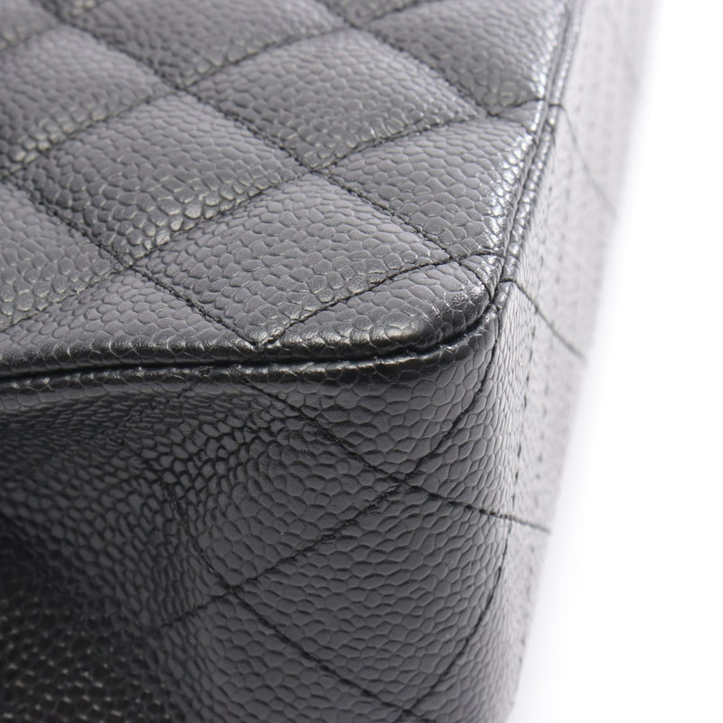 香奈兒 (CHANEL) Matelasse W 翻蓋鏈條肩背包,小牛皮材質,黑色,二手,五金配件-6