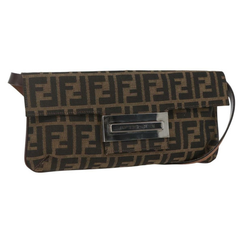FENDI Zucca帆布單肩包 棕色/黑色 正品 157270V
