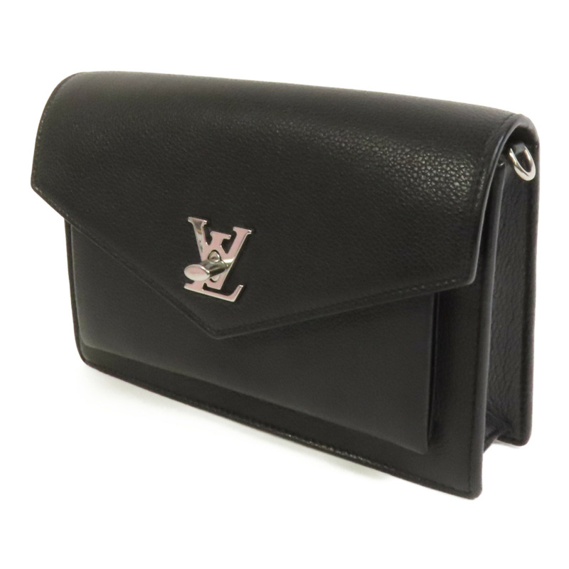 LOUIS VUITTON 牛皮皮革Mylockme銀扣鏈帶肩背袋-2