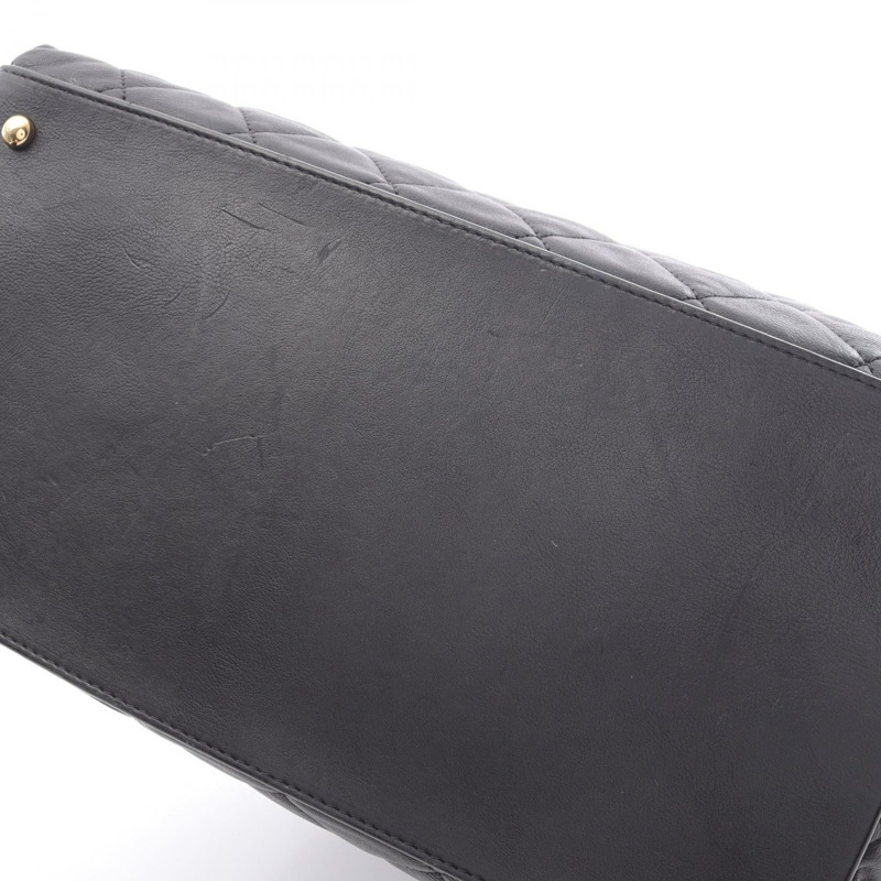 香奈兒 (CHANEL) Matelasse 皮革鏈條肩背包，黑色，二手，女士，金色五金-10