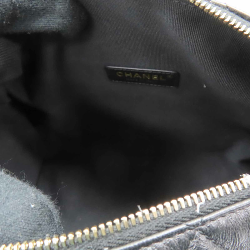 黑色 羊皮 菱格紋 24K 相機包 肩背包【CHANEL 香奈兒】  AS5156-7