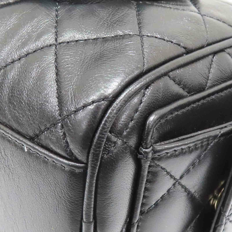 黑色 羊皮 菱格紋 24K 相機包 肩背包【CHANEL 香奈兒】  AS5156-14