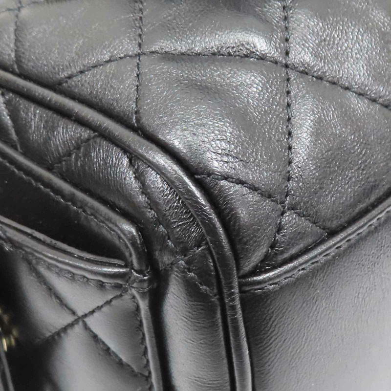 黑色 羊皮 菱格紋 24K 相機包 肩背包【CHANEL 香奈兒】  AS5156-15