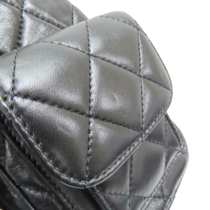 黑色 羊皮 菱格紋 24K 相機包 肩背包【CHANEL 香奈兒】  AS5156-17