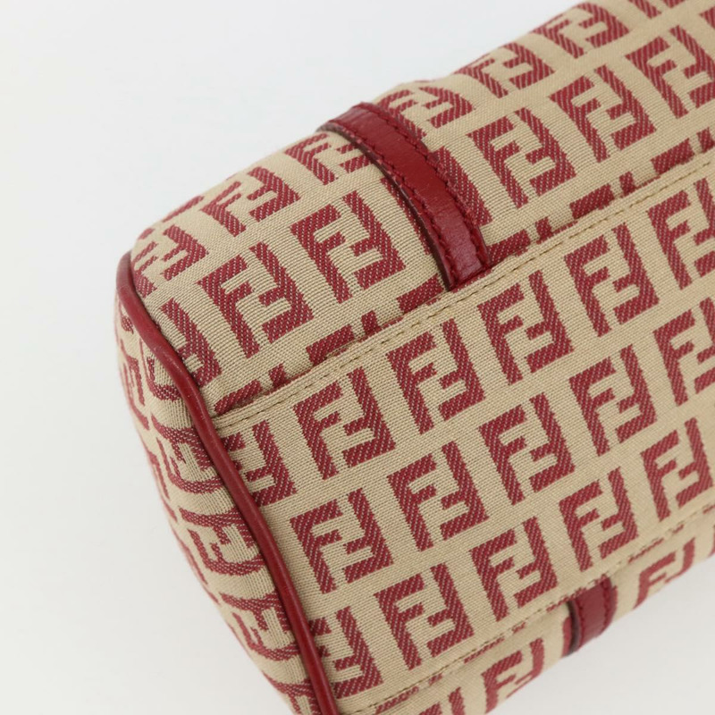 【日本直送】FENDI Zucchino帆布Mamma Baguette手袋 紅色金色 正品 158883V-16