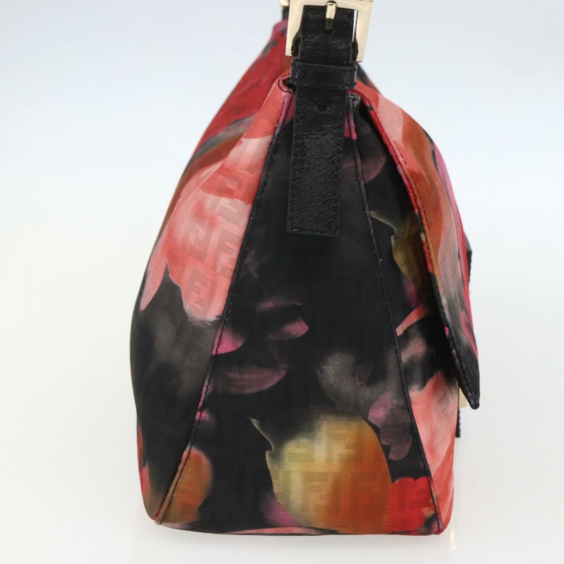 【日本直送】FENDI Zucchino帆布Mamma Baguette單肩包 紅色金色 正品 158873SM-2