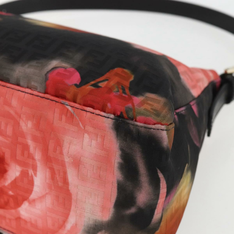 【日本直送】FENDI Zucchino帆布Mamma Baguette單肩包 紅色金色 正品 158873SM-14