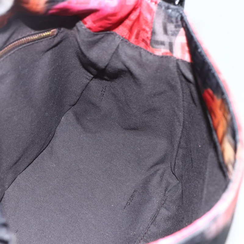 【日本直送】FENDI Zucchino帆布Mamma Baguette單肩包 紅色金色 正品 158873SM-19