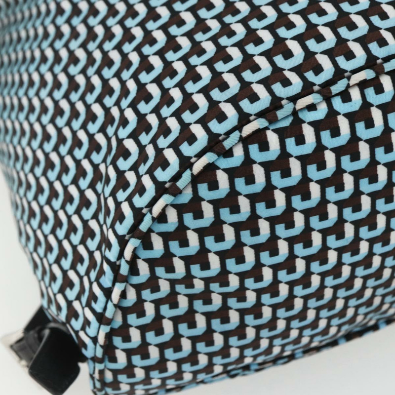 【日本直送】PRADA 雙肩包 尼龍材質 淺藍色 銀色 正品 158915SAM-16