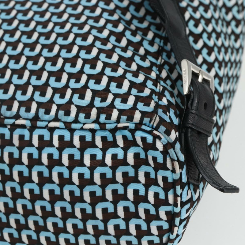 【日本直送】PRADA 雙肩包 尼龍材質 淺藍色 銀色 正品 158915SAM-17