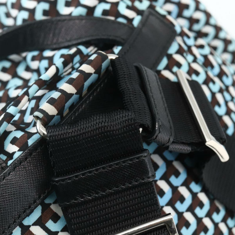 【日本直送】PRADA 雙肩包 尼龍材質 淺藍色 銀色 正品 158915SAM-19