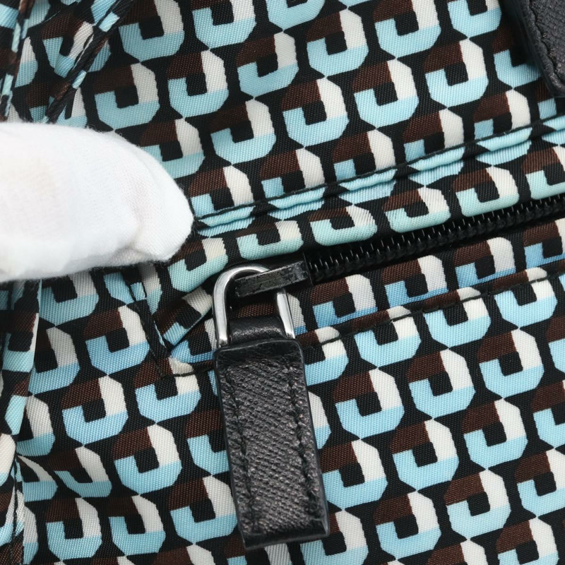 【日本直送】PRADA 雙肩包 尼龍材質 淺藍色 銀色 正品 158915SAM-21