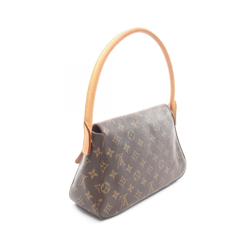 路易威登迷你環形肩背包 M51147 Monogram 皮革 棕色 二手-1