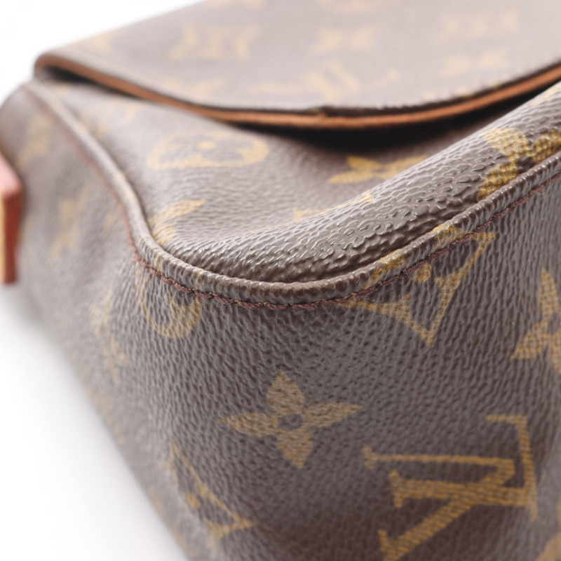 路易威登迷你環形肩背包 M51147 Monogram 皮革 棕色 二手-5