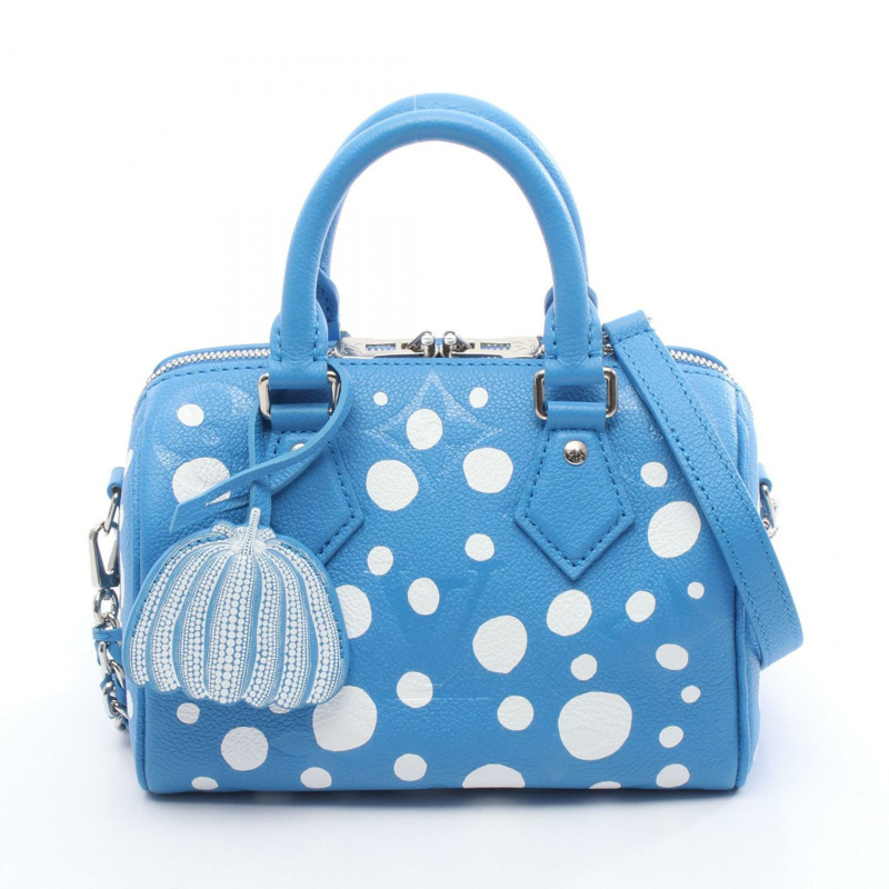 路易威登 Speedy Bandouliere 20 單肩手提包 M46425 皮革 藍色 二手-0