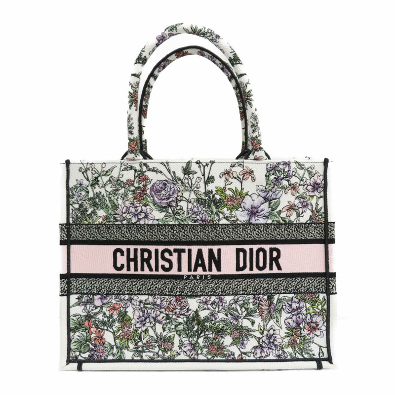 白色帆布 刺繡 Book Tote M 手提包【Dior 迪奧】-0