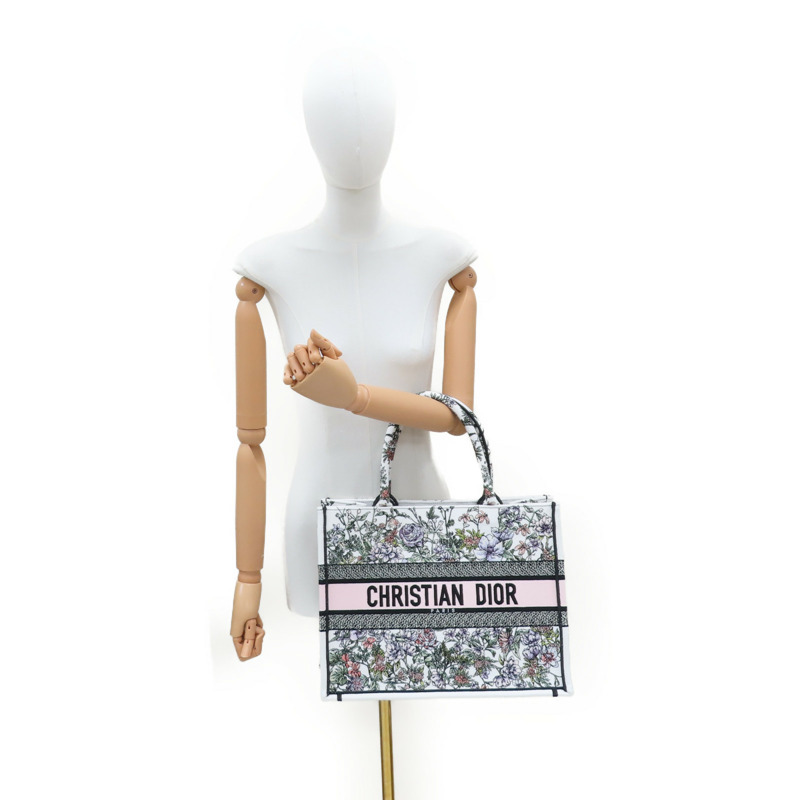 白色帆布 刺繡 Book Tote M 手提包【Dior 迪奧】-8