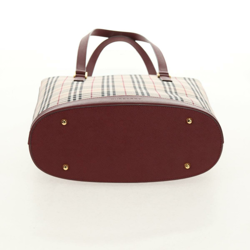 【日本直送】BURBERRY Nova 格紋帆布手提包 米色 金色 正品 am10137V-4