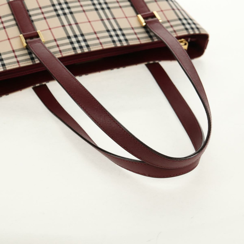 【日本直送】BURBERRY Nova 格紋帆布手提包 米色 金色 正品 am10137V-6
