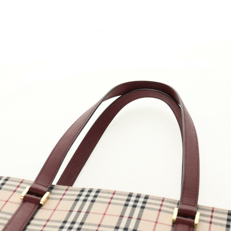 【日本直送】BURBERRY Nova 格紋帆布手提包 米色 金色 正品 am10137V-7