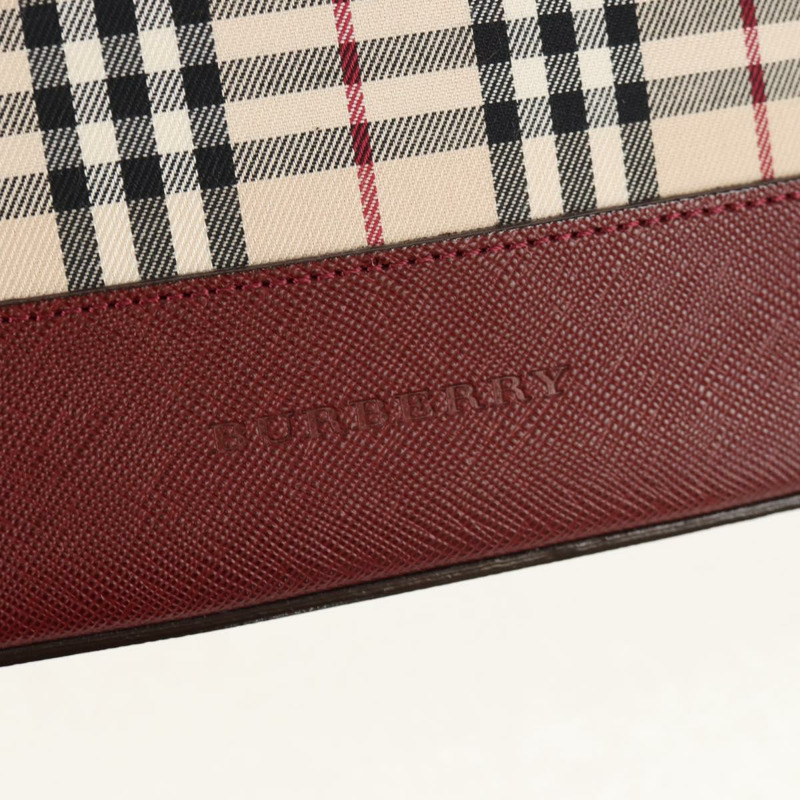 【日本直送】BURBERRY Nova 格紋帆布手提包 米色 金色 正品 am10137V-16